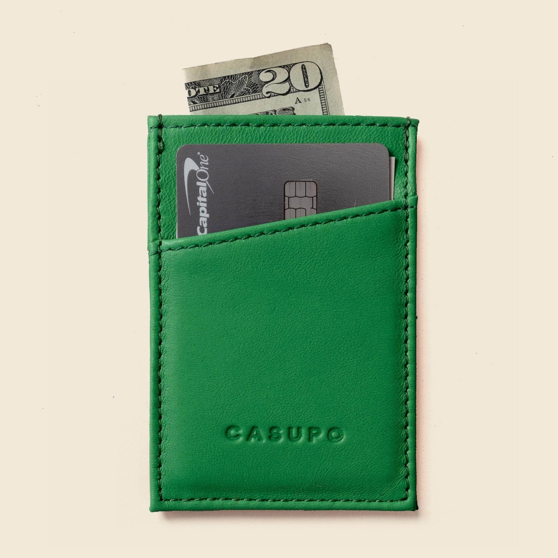 CASUPO Minimalist Wallet With RFID Protection - Green