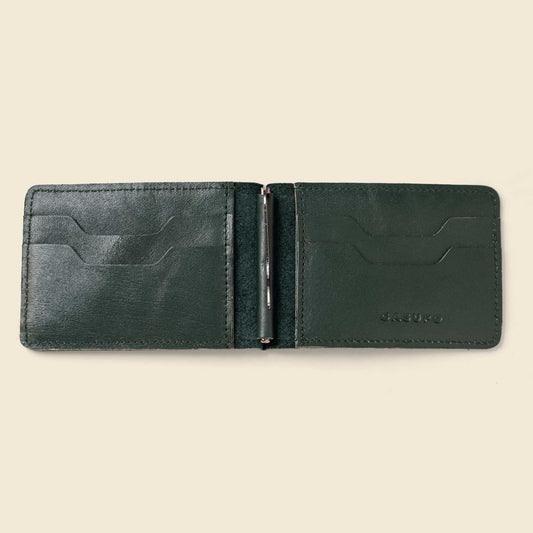CASUPO Bifold Money Clip Wallet - Forest Green