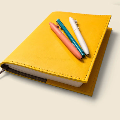 CASUPO Refillable A5 Leather Notebook Cover – Yellow