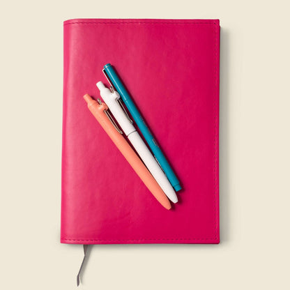 CASUPO Refillable A5 Leather Notebook Cover – Pink