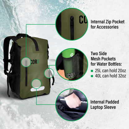 COR Surf 40L Waterproof Dry Bag Backpack