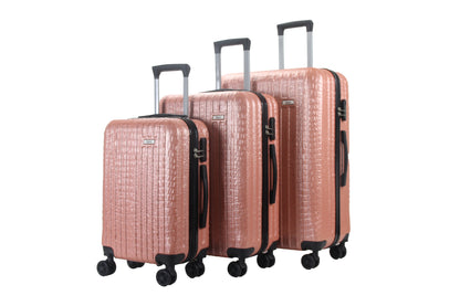 Mirage Danae Abs Hard Shell Lightweight 360 Dual Spinning Wheels Combo Lock 3 Piece Luggage Set - Stiles Supply Co.