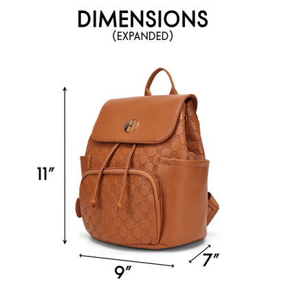 ELLE Compass 10L Vegan Leather Monogram Mini Backpack - Stiles Supply Co.