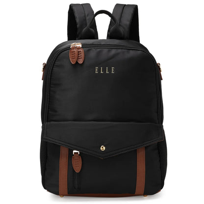 ELLE Luxe Journey 18L Twill and Vegan Leather Backpack - Stiles Supply Co.