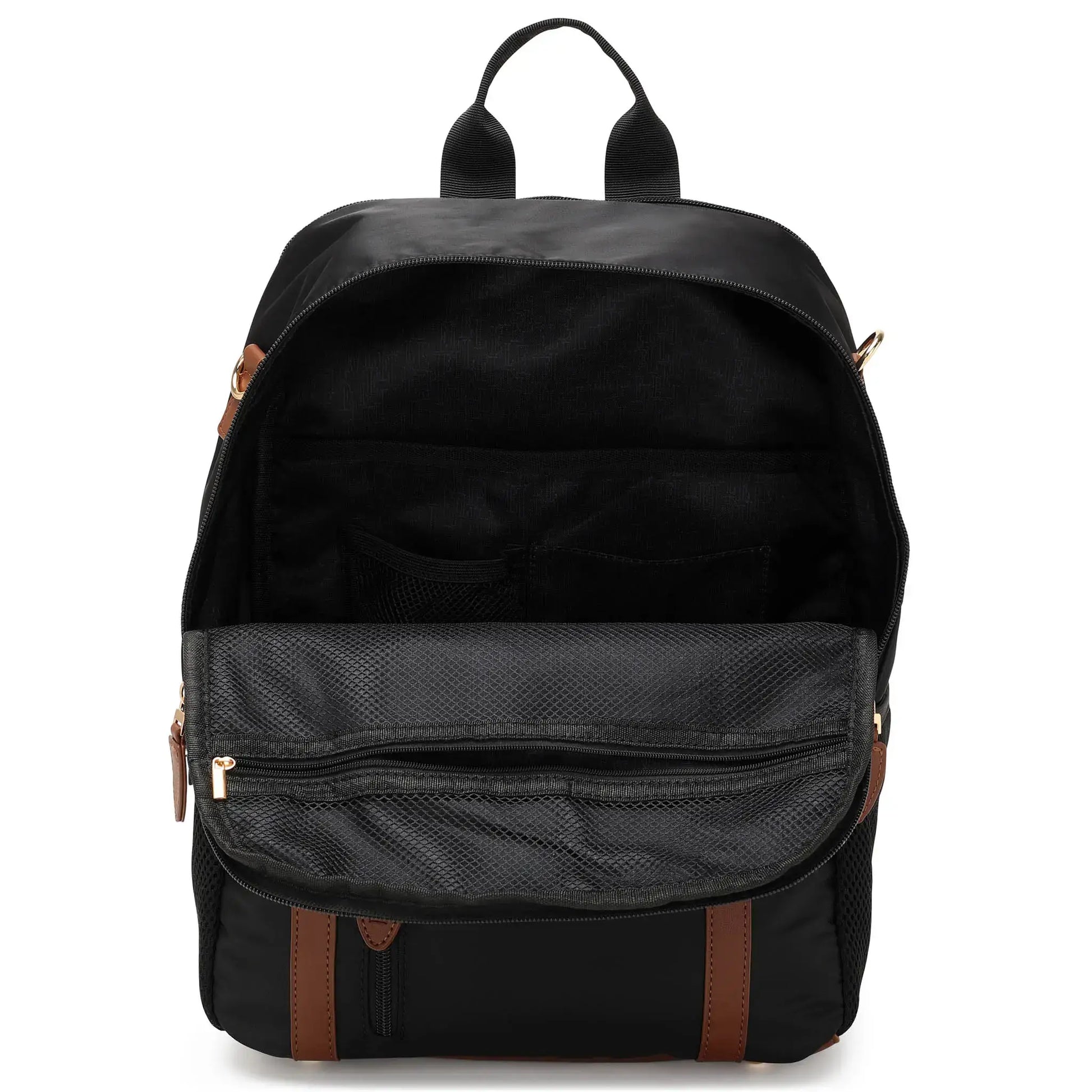 ELLE Luxe Journey 18L Twill and Vegan Leather Backpack - Stiles Supply Co.