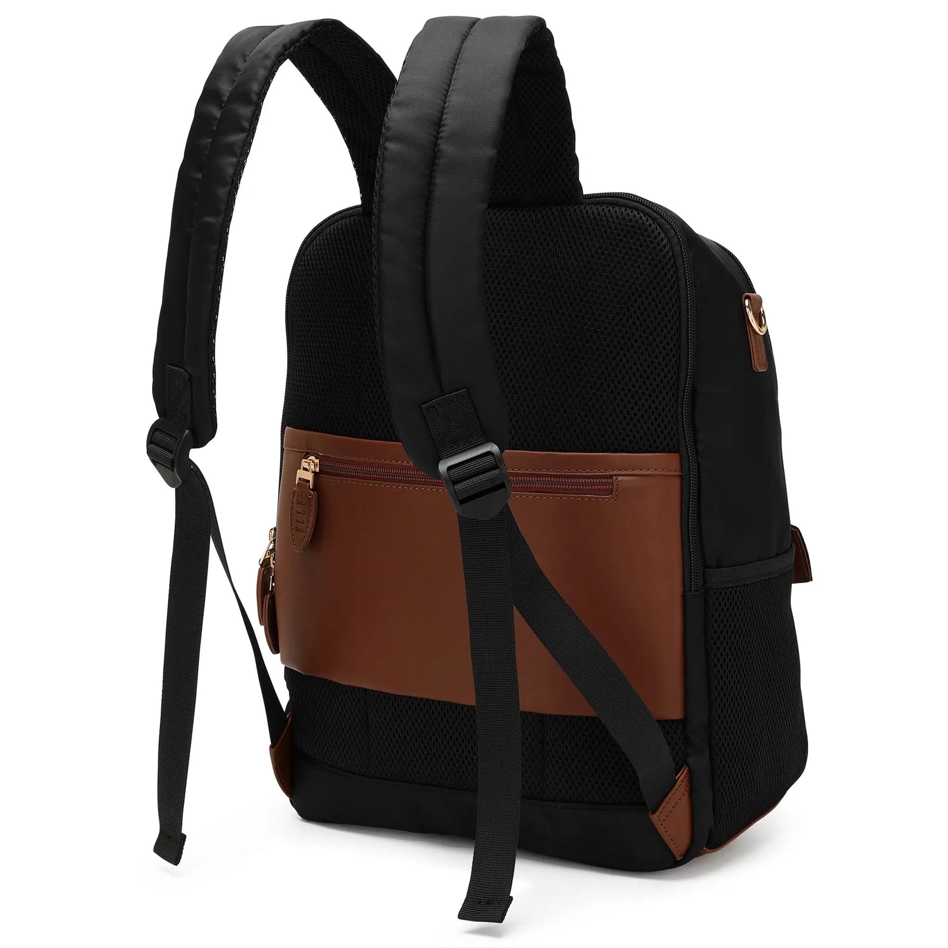 ELLE Luxe Journey 18L Twill and Vegan Leather Backpack - Stiles Supply Co.