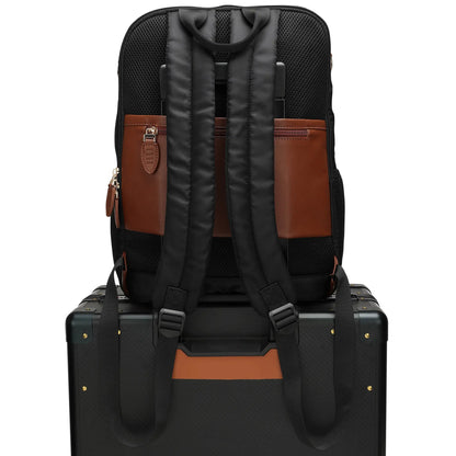 ELLE Luxe Journey 18L Twill and Vegan Leather Backpack - Stiles Supply Co.