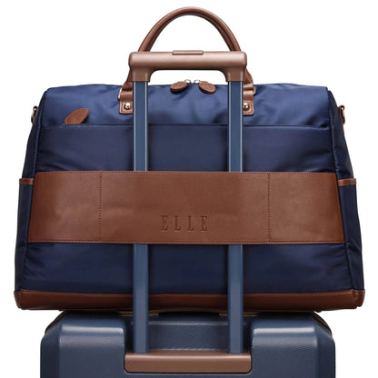 ELLE Luxe Journey 30L Twill and Vegan Leather Weekender Duffel Bag - Stiles Supply Co.