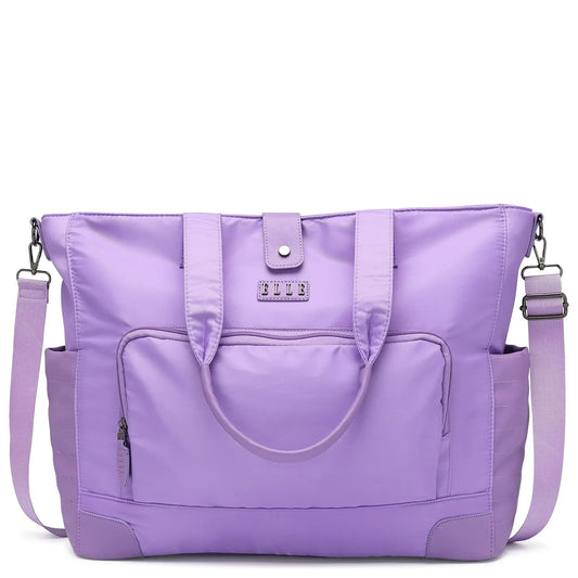 ELLE Voyage 25L Twill and Vegan Leather Weekender Tote Bag - Stiles Supply Co.
