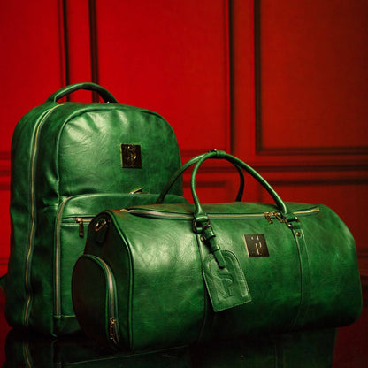 Sole Premise Emerald Green Leather 2 Sneaker Bag Set