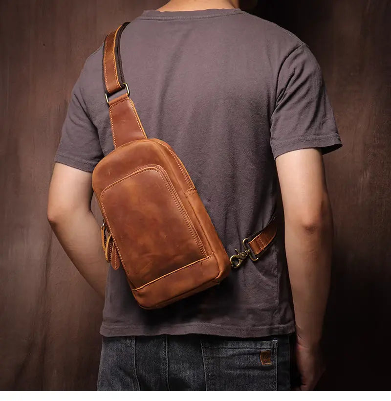 Steel Horse Leather Erling Leather Sling Bag