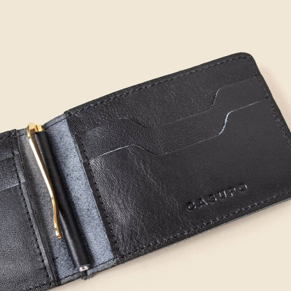 CASUPO Bifold Money Clip Wallet - Black