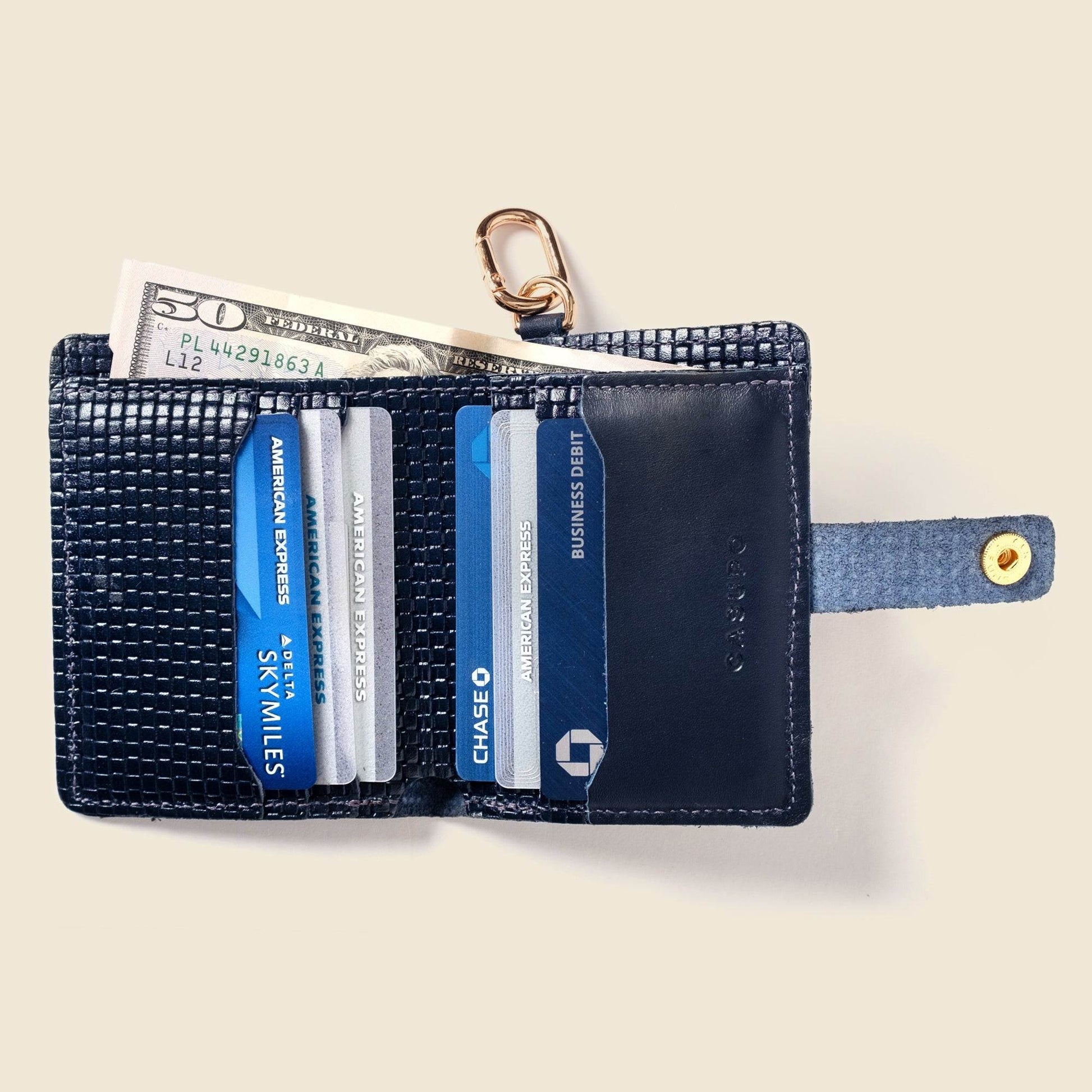 CASUPO Wallet with Snap and Key Ring - Navy Limited Edition