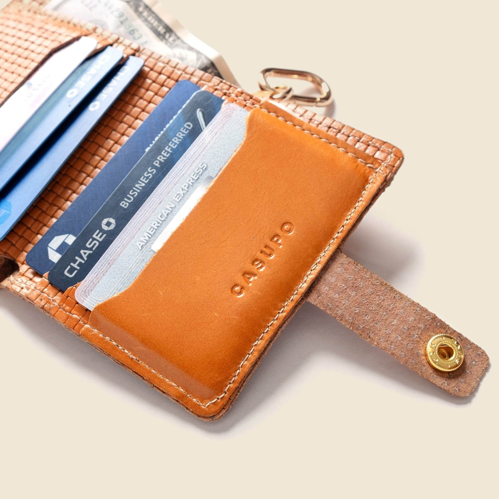 CASUPO Wallet with Snap and Key Ring - Tan Limited Edition