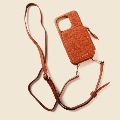 CASUPO iPhone Case and Wallet with Long Strap - Tan