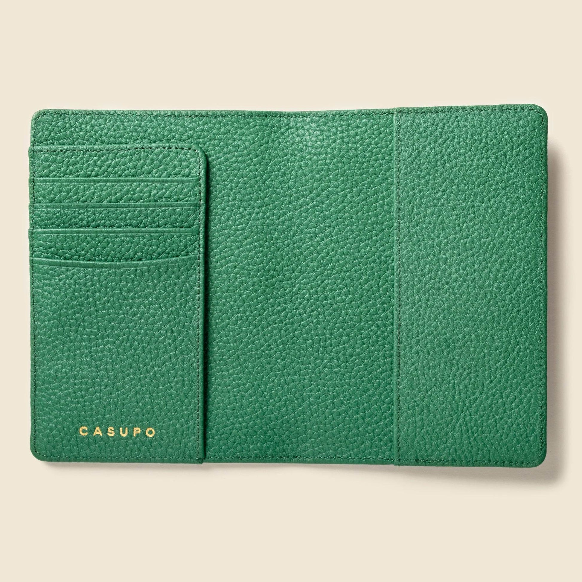 CASUPO Leather Passport Wallet with RFID - Green