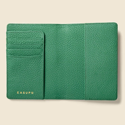 CASUPO Leather Passport Wallet with RFID - Green