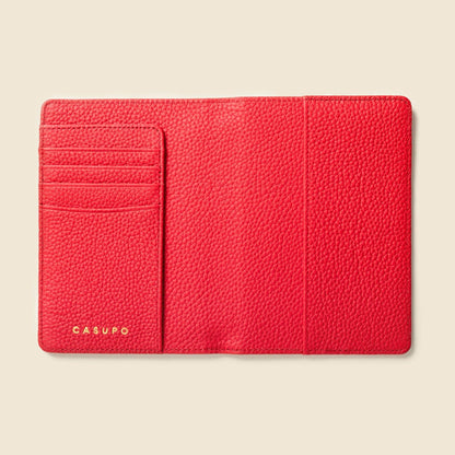CASUPO Leather Passport Wallet with RFID - Red