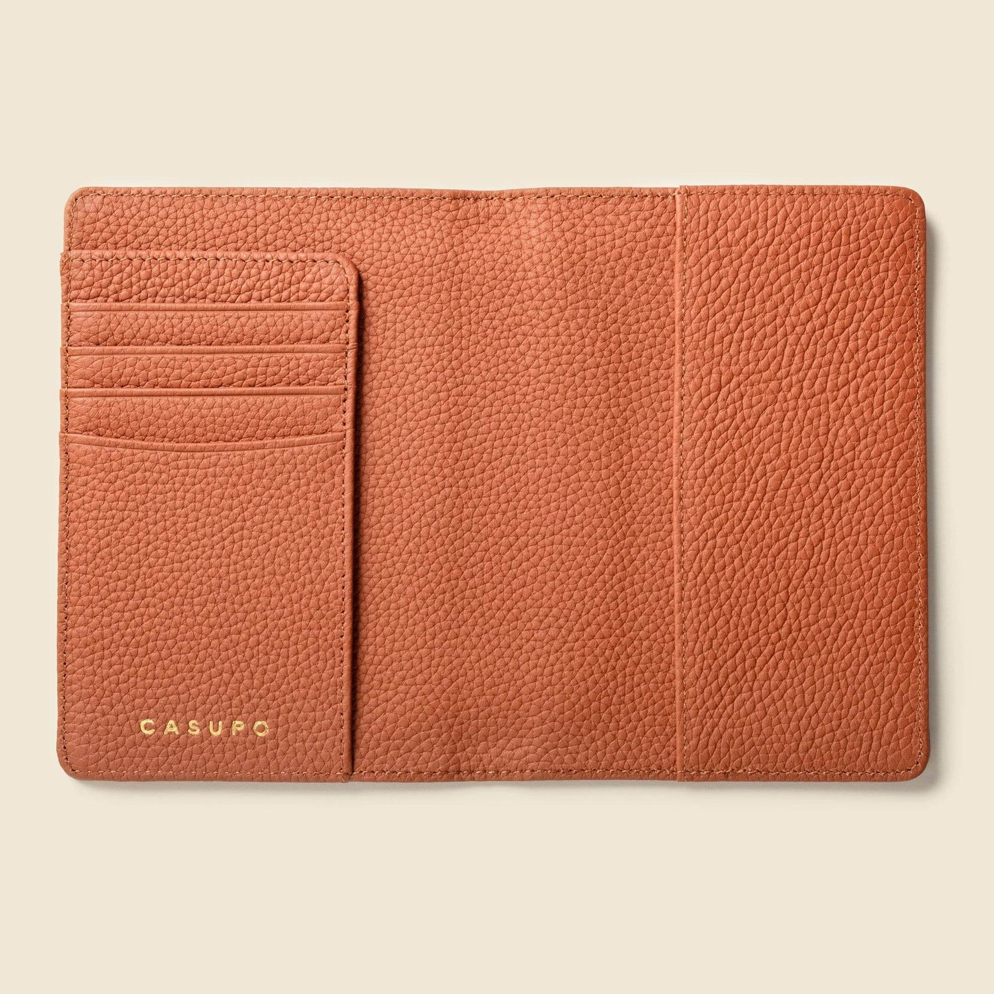 CASUPO Leather Passport Wallet with RFID - Tan