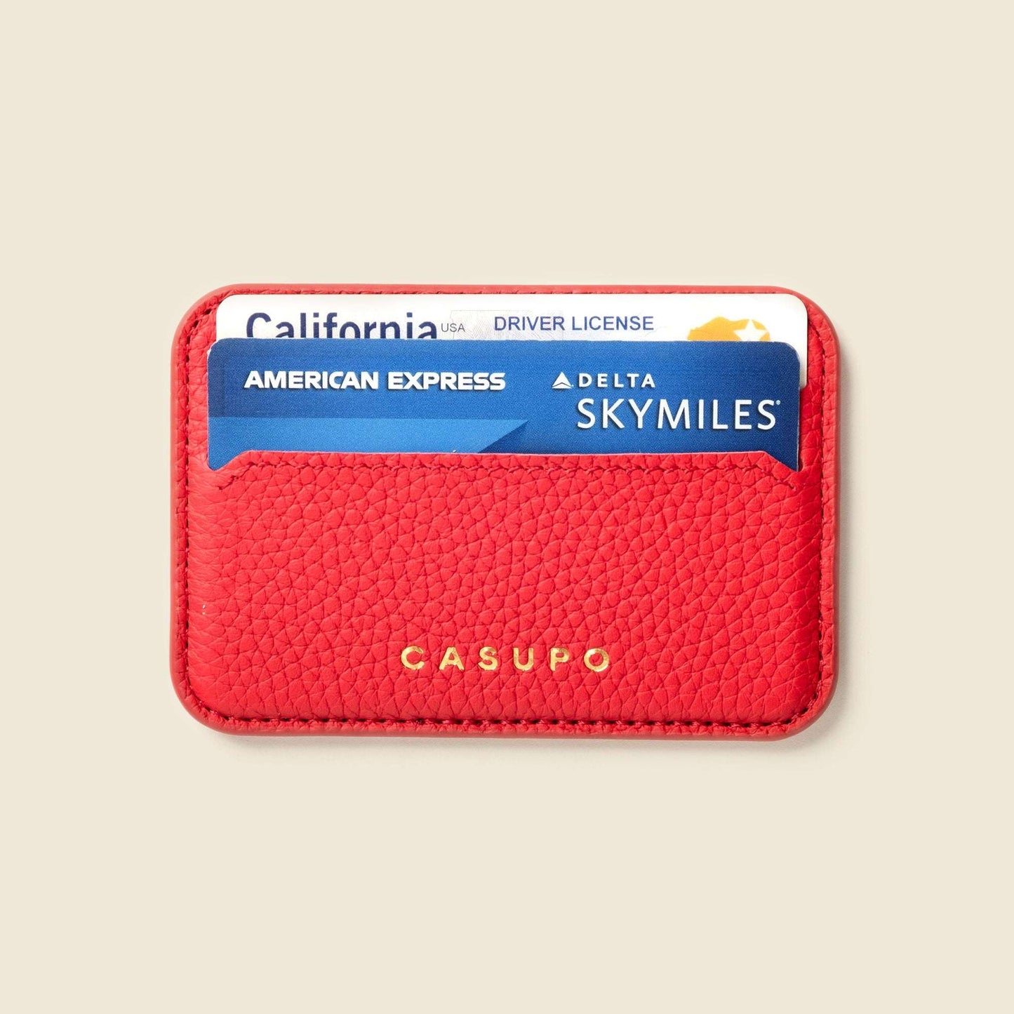 CASUPO Mag Safe Leather Wallet with RFID - Red