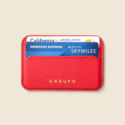 CASUPO Mag Safe Leather Wallet with RFID - Red