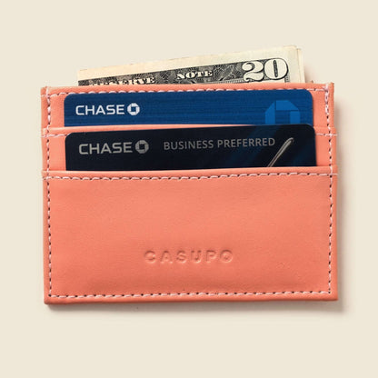 CASUPO Slim Card Holder Wallet With RFID Protection - Pink