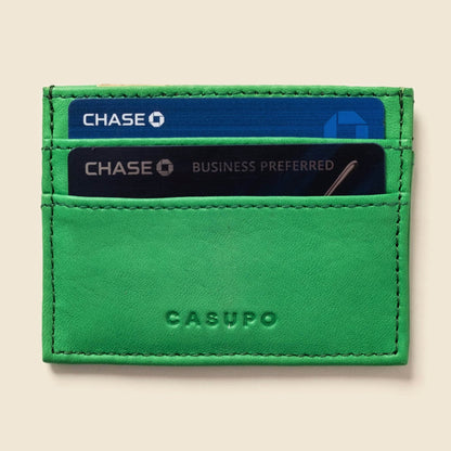 CASUPO Slim Card Holder Wallet With RFID Protection - Green