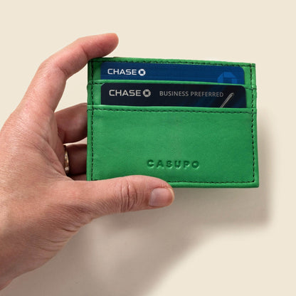 CASUPO Slim Card Holder Wallet With RFID Protection - Green