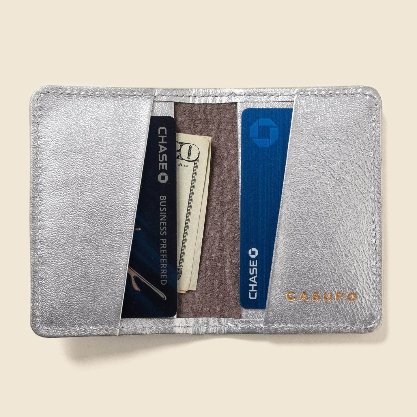 CASUPO Compact Bifold with RFID Protection - Silver