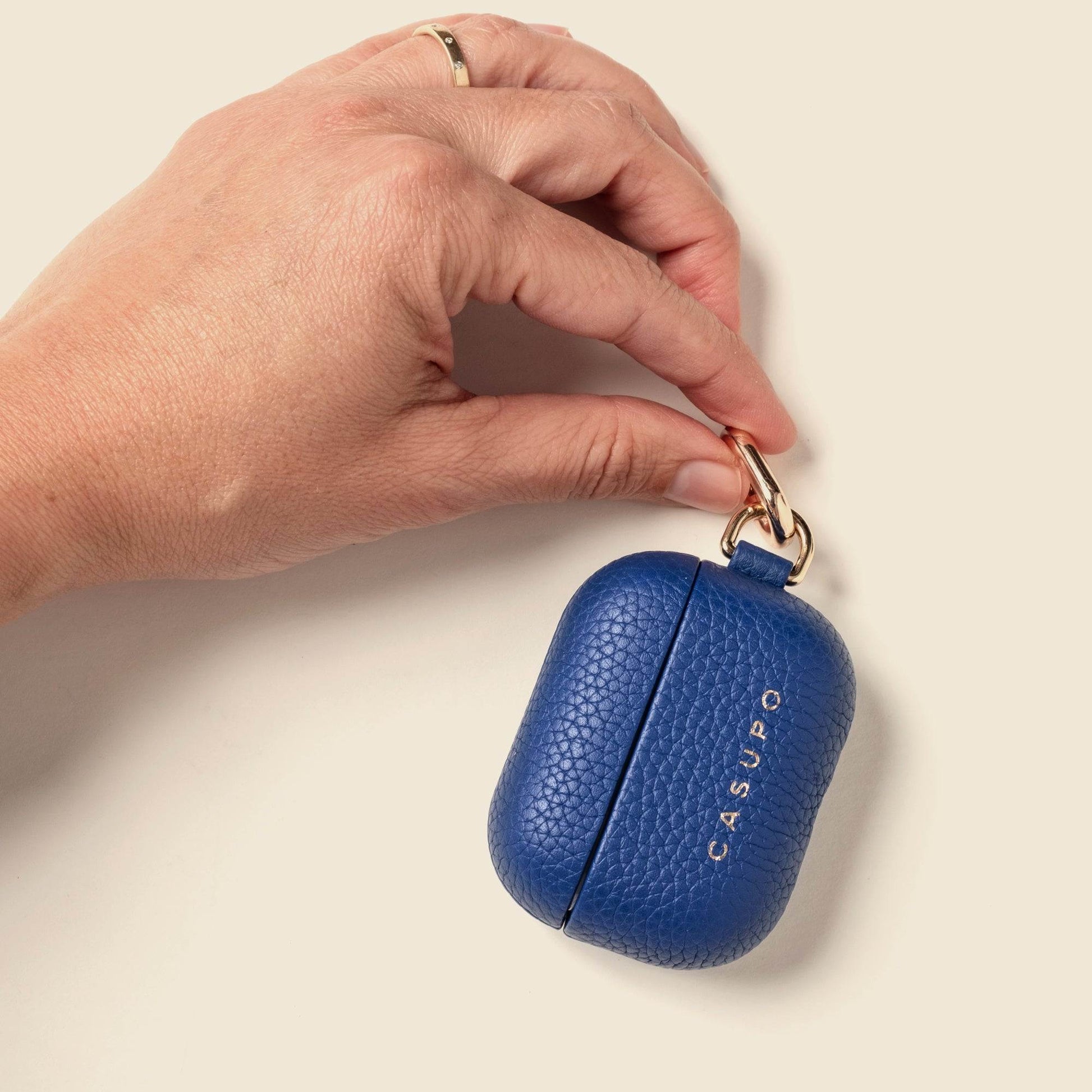 CASUPO Leather Airpod Case - Cobalt