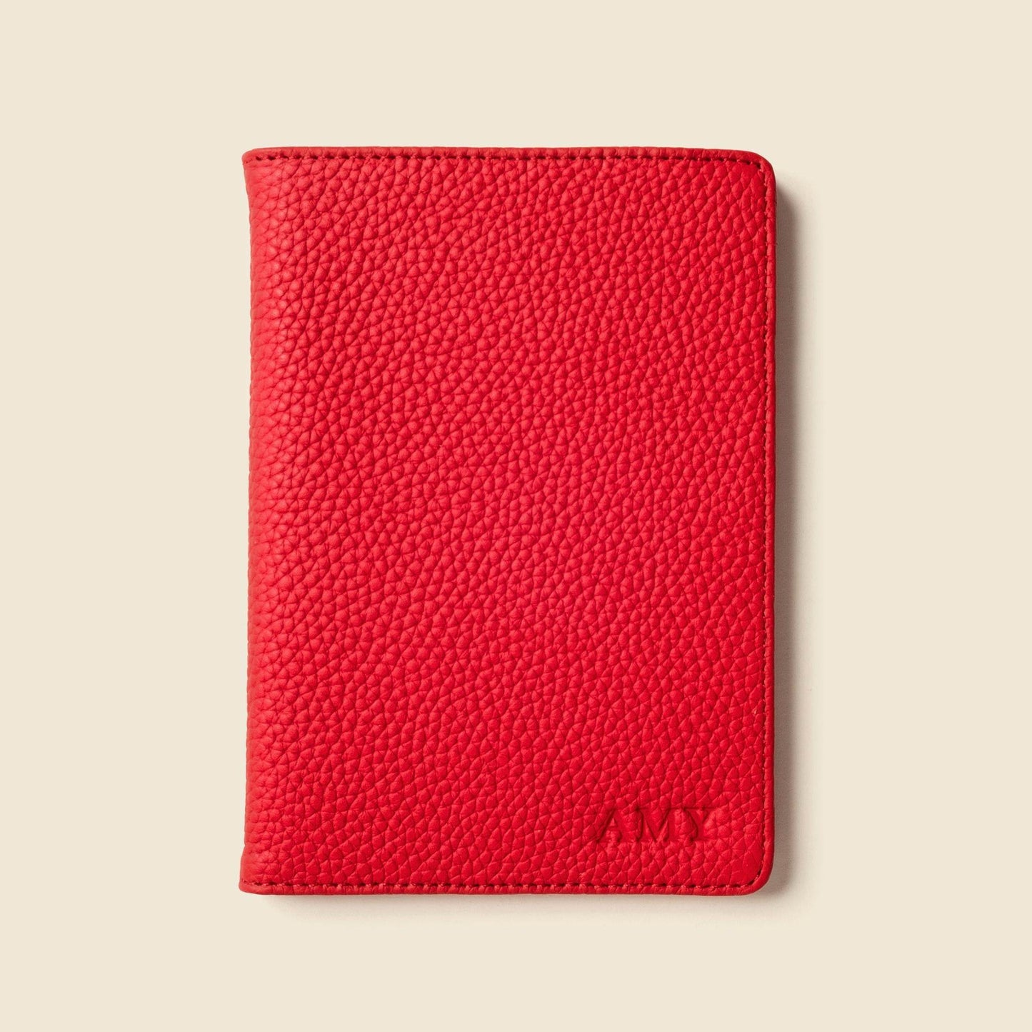 CASUPO Leather Passport Wallet with RFID - Red