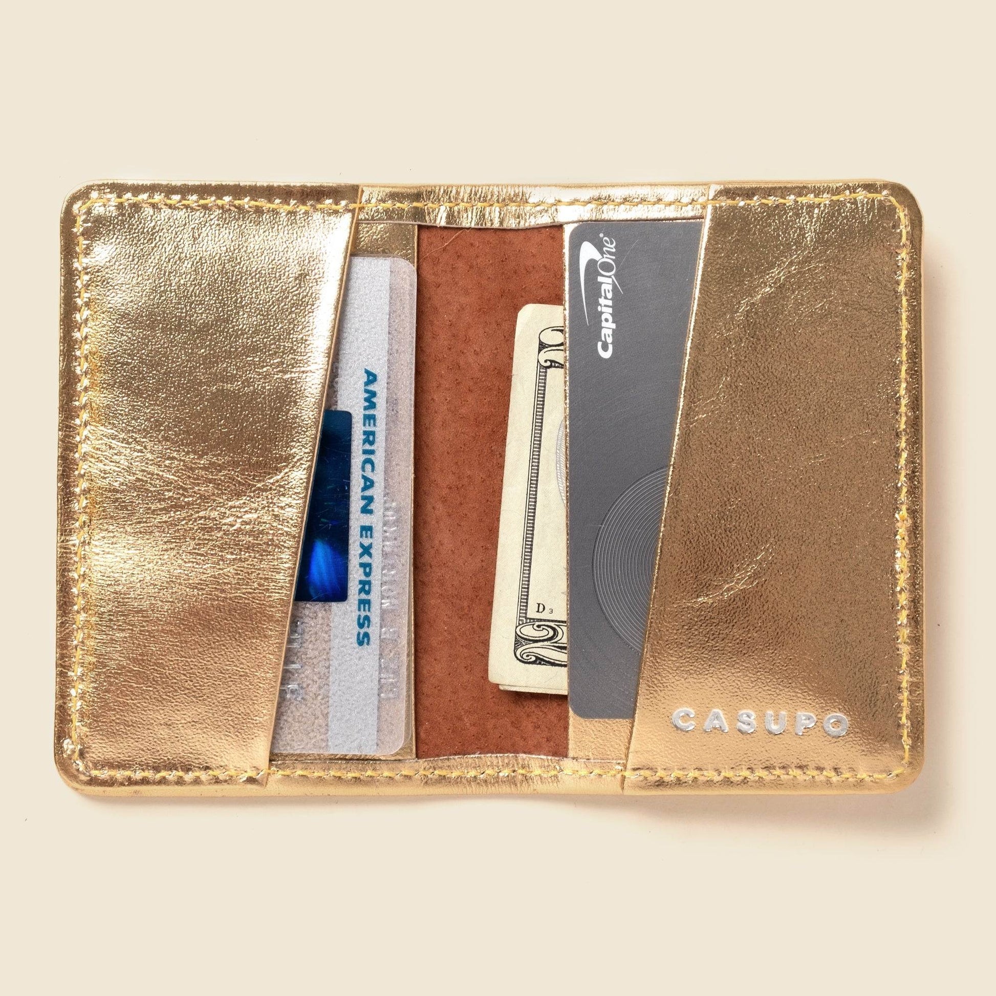 CASUPO Compact Bifold with RFID Protection - Gold