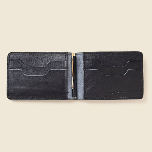 CASUPO Bifold Money Clip Wallet - Black