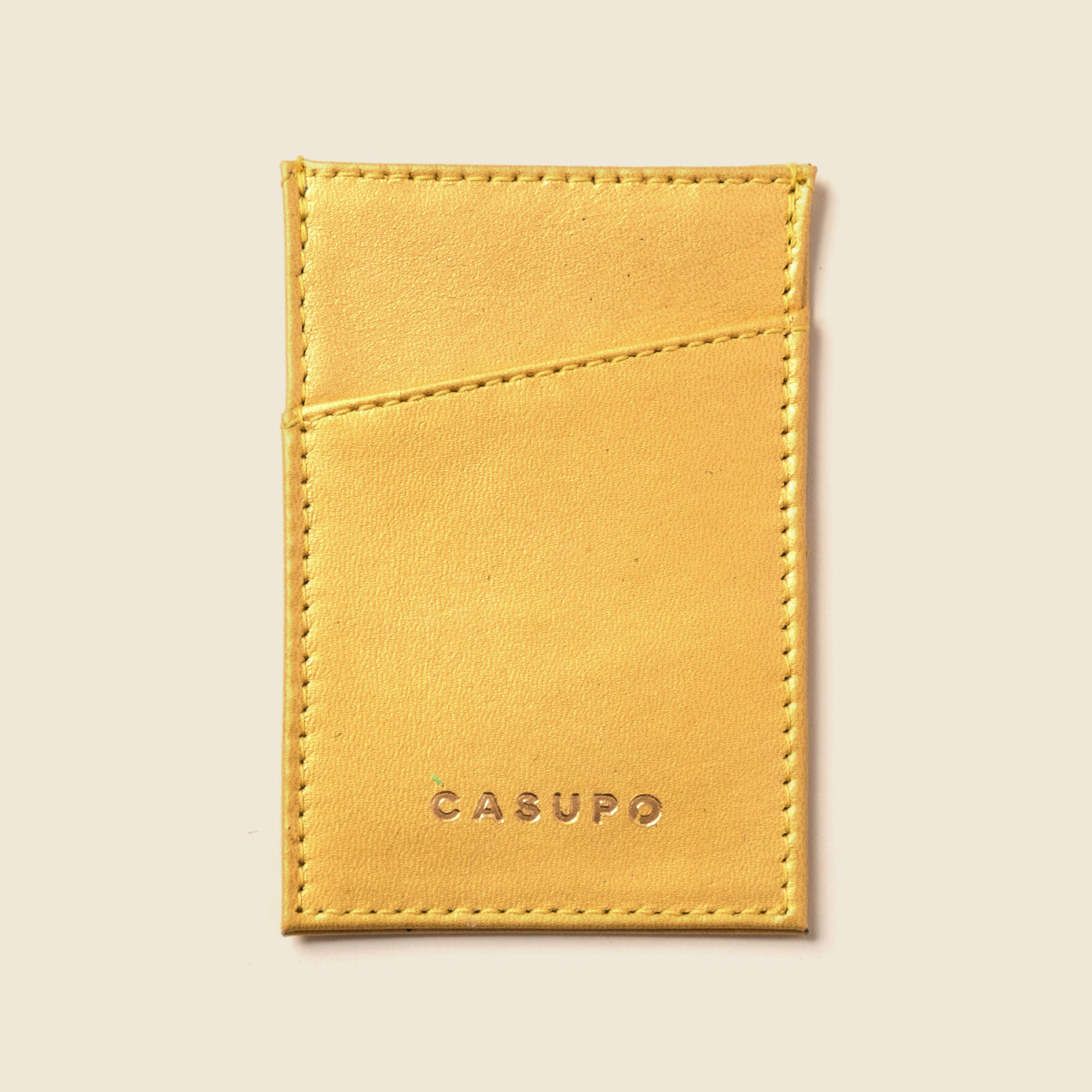 CASUPO Minimalist Wallet With RFID Protection - Metallic Yellow