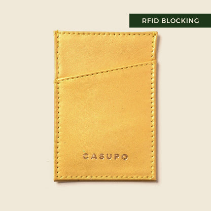 CASUPO Minimalist Wallet With RFID Protection - Metallic Yellow