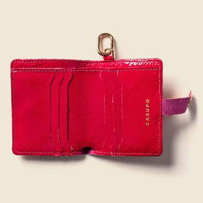 CASUPO Wallet with Snap and Key Ring - Hot Pink