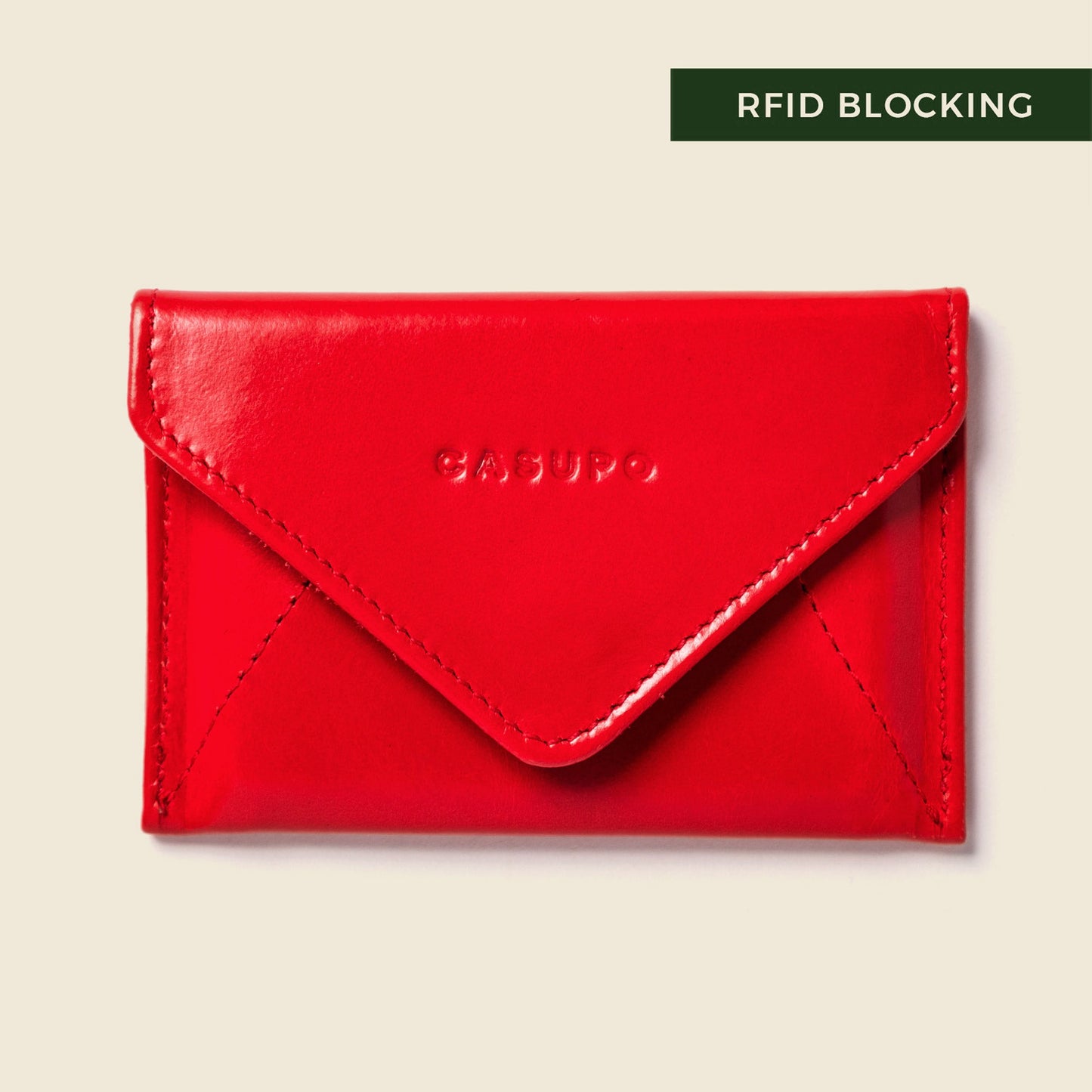 CASUPO Mini Envelope Wallet With RFID protection - Fire Red