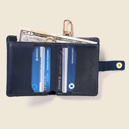 CASUPO Wallet with Snap and Key Ring - Navy