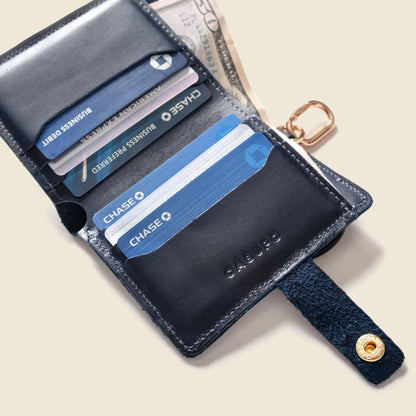 CASUPO Wallet with Snap and Key Ring - Navy