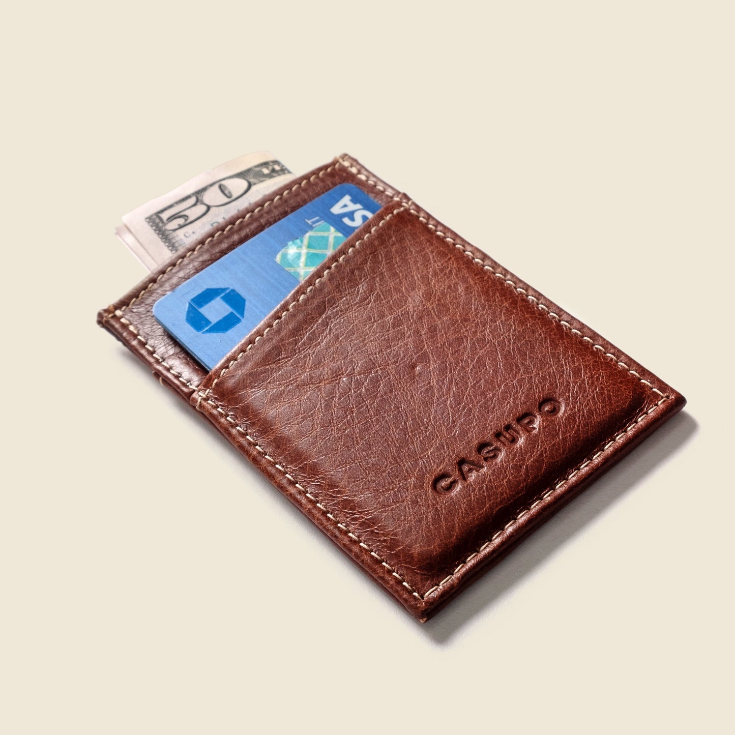 CASUPO Minimalist Wallet with RFID Protection - Chocolate