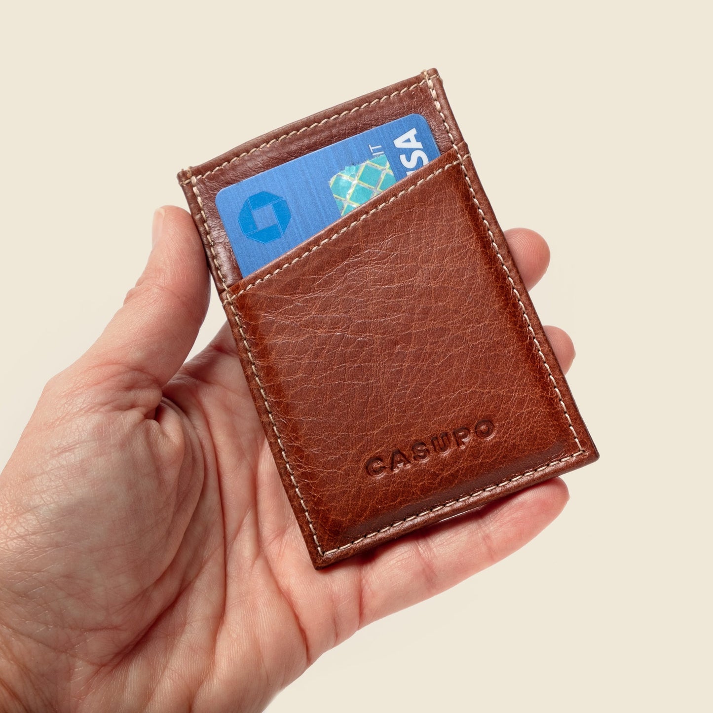 CASUPO Minimalist Wallet with RFID Protection - Chocolate