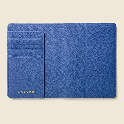 CASUPO Leather Passport Wallet with RFID Shield- Cobalt