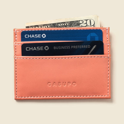 CASUPO Slim Card Holder Wallet With RFID Protection - Pink