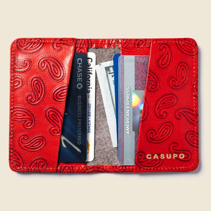CASUPO Compact Bifold with RFID Protection - Red Paisley