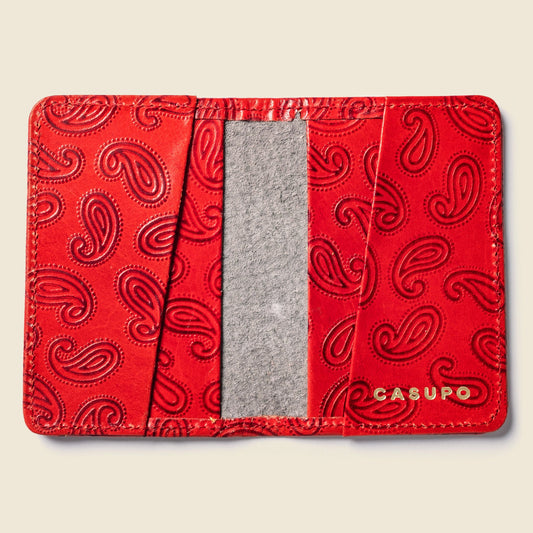CASUPO Compact Bifold with RFID Protection - Red Paisley