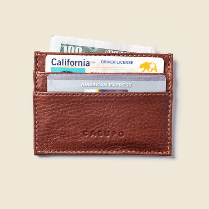 CASUPO Slim Card Holder Wallet with RFID Protection - Chocolate