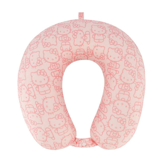 Hello Kitty All-over Memory Foam Travel Neck Pillow, Pink - Stiles Supply Co.
