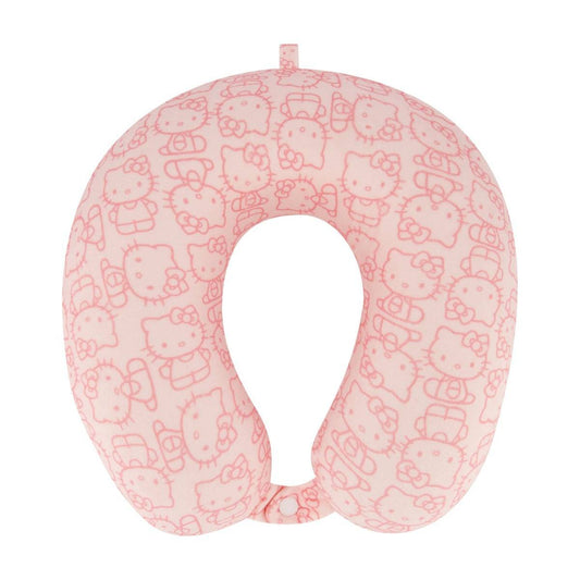Hello Kitty All-over Memory Foam Travel Neck Pillow, Pink - Stiles Supply Co.