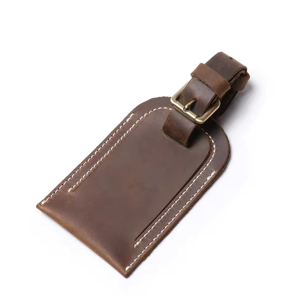 Steel Horse Leather Full Grain Leather Luggage Tag