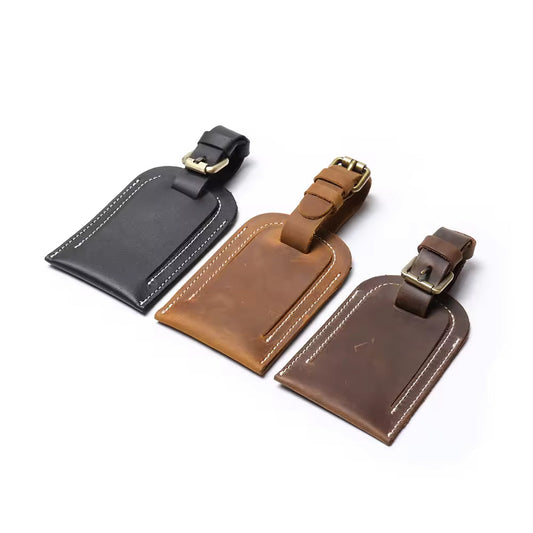 Steel Horse Leather Full Grain Leather Luggage Tag